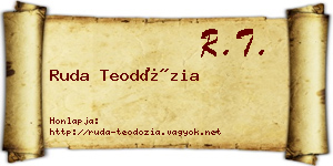 Ruda Teodózia névjegykártya